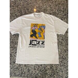 Butter Goods Jazz Peace of Time Mens 2XL White T-Shirt Large Front Graphic